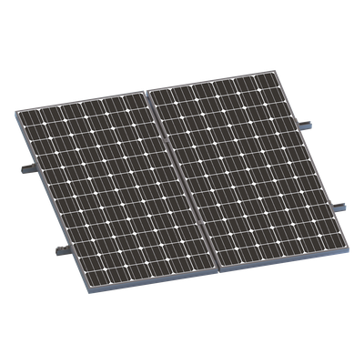 VEKTORMINIKIT1X2 - Kit de Minirieles para Panel Solar / Arreglo 1x2 / Aluminio Anodizado / Módulos 35 mm / Instalación en Lámina