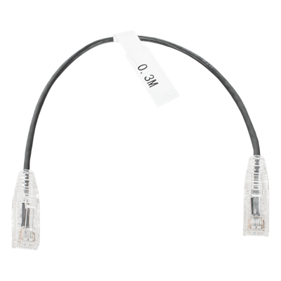 LP-UT6-030-BK-28 - Cable de Parcheo Slim UTP Cat6 / 30 cm (0.98 ft) / 28 AWG / 1 Gbps+ / RJ45 / IEEE 802.3ab