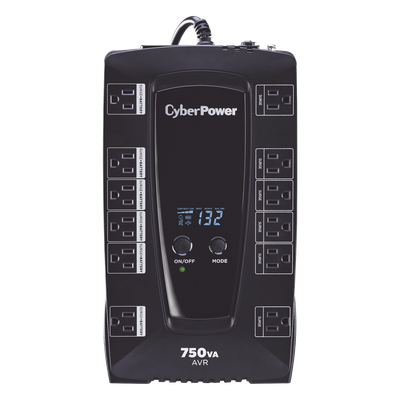 AVRG750LCD - UPS interactivo CyberPower AVRG750LCD 750VA/450W AVR LCD 12 NEMA 5-15R (6 con respaldo batería) 1x USB tipo B