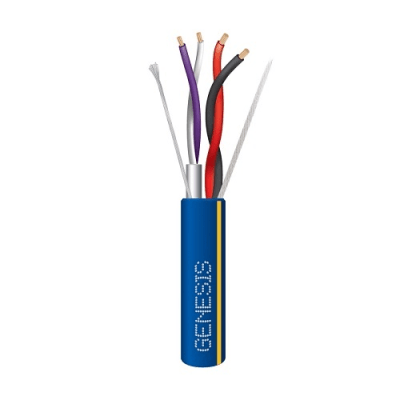 Bobina de 305 Metros (1000 Pies) / Cable 2 x 18 + 2 x 22 AWG / Color Azul con Línea Amarilla / Par 22 AWG Blindado / para Aplicaciones de Control de I