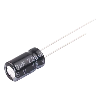 CE220/16V - Capacitor Electrolítico Radial / 220 µF / 16 Vcc / 105 °C / 6.3 x 11 mm