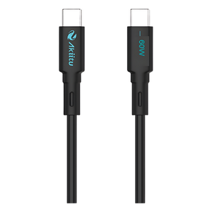 AKPAC6SM60W - Cable USB-C a USB-C / Carga Rápida 60W / Transferencia 480 Mbps / Magnético Auto-enrollable / Silicona Líquida / 1 m (3.3 ft)