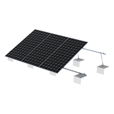 VEKTOR21 - Sistema de Montaje Solar / Aluminio AL6005-T5 / Ángulo Ajustable 10°-30° / Techos Planos / Torque 11-13 Nm / Patas Frontales Ajustables