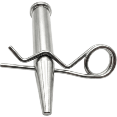 CSP5-603-CS5 - Pasador Cónico + R-clip Set / Compatible con Truss 40x40 cm / Acero de Alta Resistencia Forjado / Galvanizado / Zincado / Largo 92 mm (3.6 in) / Espiga 16 mm (0.6 in) / Cabezal 19 mm (0.7 in)