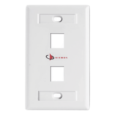 KFP-S-02-02S - Placa de Pared Keystone de 2 Salidas, Color Blanco, para Jacks Keystone Z-MAX y MAX