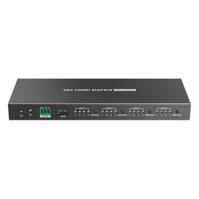 TT414PRO - Switch Matricial HDMI / 4x4 / 4K UHD 4096x2160@60Hz / HDR10 / 18 Gbps / 600 MHz / Audio 7.1 / EDID / Downscaling Automático