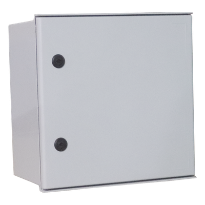 PST-4040-20P - Gabinete de Poliéster IP65 / 400 x 400 x 200 mm / Carga 25 kg / Placa Trasera 307 x 386 mm / Cerradura con Llave / Uso en Intemperie