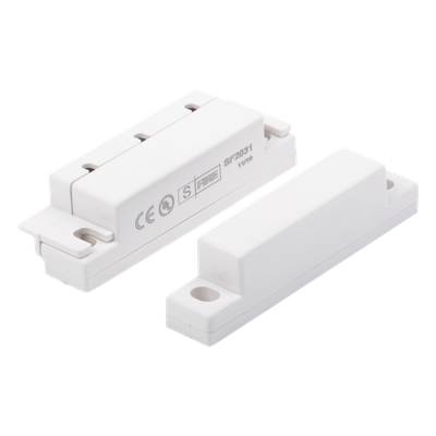 SF-2031 - Contacto Magnético para Puertas y Ventanas / Gap 33 mm / NC Normalmente Cerrado / 12 VCC / Cubierta Protectora / 63 mm Largo