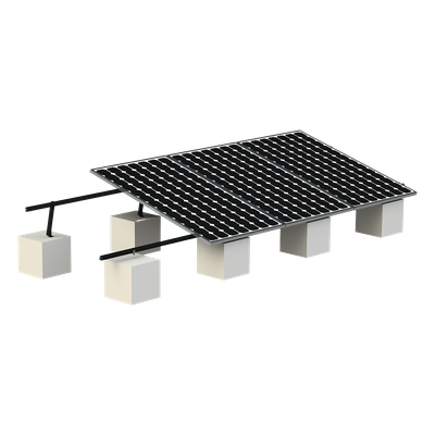 VEKTOR8BLK - Montaje para Panel Solar / Riel 8 de 5400mm (17.7 pies) / Módulos 30-35mm / Inclinación 20°-45° / Velocidad Viento 136km/h / Anodizado Negro