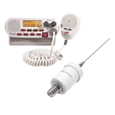 MRF45D/KIT1600 - Kit de radio marina VHF / 25 W / Antena acero inoxidable / Cable 4.5 m (14.8 ft) / Montaje en L