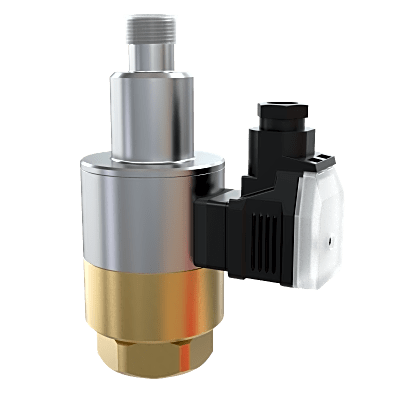 914027D - Solenoide Eléctrico de Liberación / Válvula Piloto Integrada / M20 x 1/2 NPT / Accionamiento por Voltaje y Resorte / Liberación Manual Adicional / Uso Interior