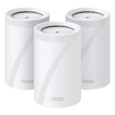 DECO-BE65-3PACK - Sistema Mesh Wi-Fi 7 / Triple Banda BE9300 Mbps / 2 Puertos 2.5 Gigabit / 4 Antenas Internas Beamforming / MLO Multi-Link / Cobertura 3 Unidades