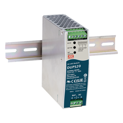 DUPS20 - Módulo DC-UPS / 24VCD 20A / Riel DIN / Baterías 4 a 135 Ah / -30°C a +70°C / 2000 m (6561.7 ft)