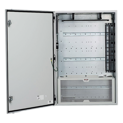 Z23C-S - Gabinete de Zona de Red / Montaje en Pared / 2 Switches Industriales / IP66 / UL Tipo 4/12 / Rieles DIN / Puerta Reversible