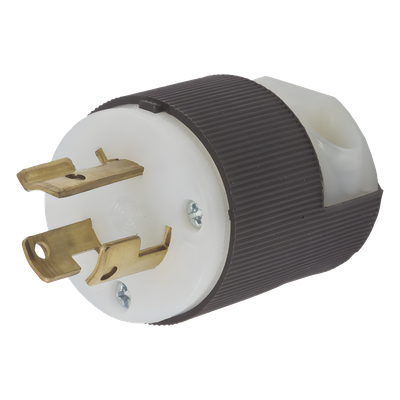 HUB-HBL-4570C - Clavija Industrial con Bloqueo de Media Vuelta / 15 A 250 V CA / 2 Polos 3 Hilos / Color Blanco y Negro / Nema L6-15P.