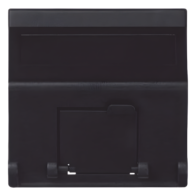 SM-1-KEYA-G - Placa Inclinada Voz y Datos / 2 Puertos Keystone / Guardapolvos Integrados / IP20 / 108×52 mm / 4.25×2.05 in