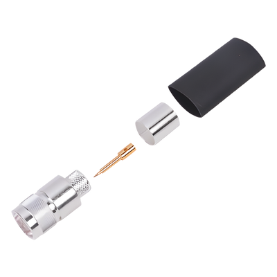 RFN-1006-2L2 - Conector N Macho / Anillo Plegable / Bronce Plateado / Contacto Oro / Teflón / LP-600 LMR-600 CNT-600