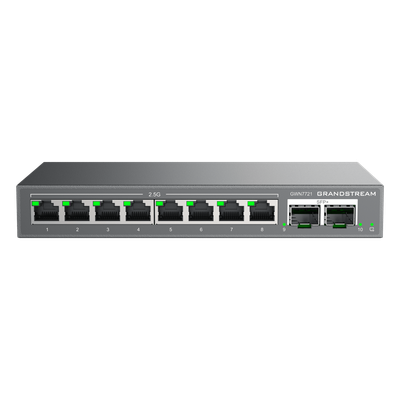 GWN7721 - GWN7721, Switch Administrable Capa 2-lite, 8 puertos 2.5GEth, 2 puertos SFP+ de 10G