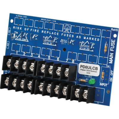 PD8ULCB - Módulo de Distribución de Energía / 8 Salidas Clase 2 / Protección PTC 2A Auto-rearmable / Entrada Dual AC/DC / Certificado UL