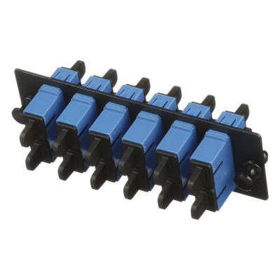 FAP6WBUDSCZ - Placa Acopladora de Fibra Óptica / 6 Conectores SC Dúplex / 12 Fibras Monomodo OS1/OS2 / Color Azul