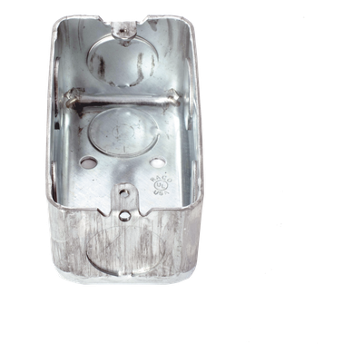 HUB-663 - Caja Utilitaria Galvanizada / 4x2 in / 7 Entradas 3/4 in / Profundidad 1.875 in / Resistencia al Fuego 2 h