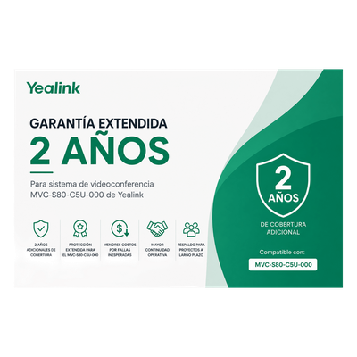 MVCS80-C5U-000-AMS-2YEAR - Garantia Extendida de 2 Años para Sistemas de Videoconferencia MVC-S80-C5U-000 de Yealink