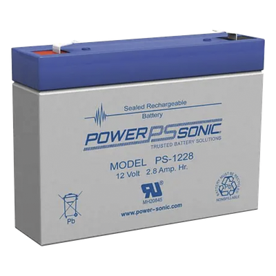 PS-1228-F1 - Batería de Respaldo AGM/VRLA / 12V / 2.8 Ah / Terminales F1 / 5 Años Vida Útil / UL Reconocida