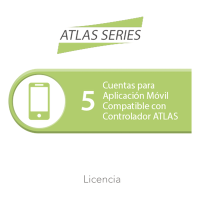 ATLAS-APP5 - Licencia App Móvil / 5 Cuentas Simultáneas / Gestión Remota de Controladores de Acceso / Monitoreo en Tiempo Real / Apertura Remota