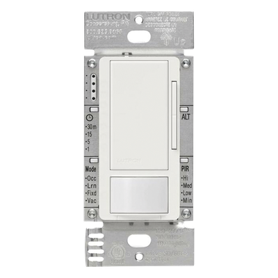 MSZ101WH - Atenuador 0-10 V con Sensor de Presencia / Control hasta 8 A / Cobertura 9 x 9 m (29.5 x 29.5 ft) / Tecnología XCT / Unipolar o 3 Vías / 120-277 V