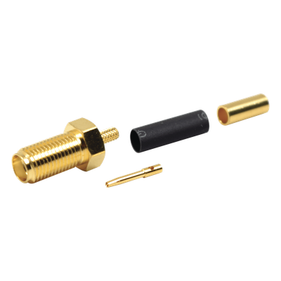 RSA-3050-1B - Conector SMA Hembra / Anillo Plegable / Cuerpo Bronce / Contacto Oro / Teflón / RG-174/U, Belden 8216
