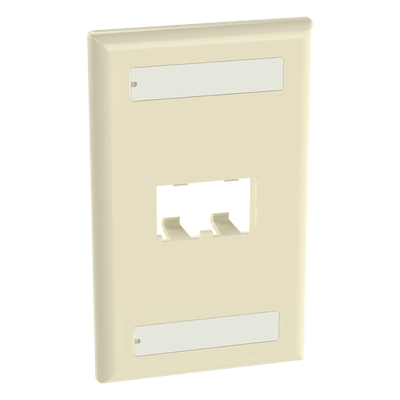 CFPL2EIY - Placa de Pared Vertical / 2 Puertos Mini-Com / Diseño Plano / 69.8 x 114.3 mm (2.75 x 4.5 in) / Marfil