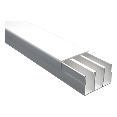 TEK-62-ST - Canaleta con tapa / PVC autoextinguible / 40 x 62 mm / 2.5 m (8.2 ft) / Blanco / NOM-001-SEDE-2005