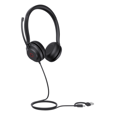 UH35-DUAL-TEAMS-USB-C/A - Diadema USB Profesional / Cancelación de Ruido 60% / Altavoz 35 mm / Micrófono Dual / Luz de Ocupado / Diseño Ergonómico