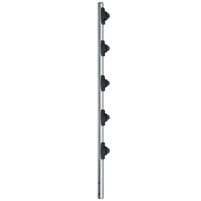 SF-POST-5 - Poste de Paso para Cercas Eléctricas / Tubo de Acero Galvanizado / 5 Aisladores / Longitud 1.2 m (3.9 ft) / Diámetro 25 mm (1 in) / Peso 0.92 kg