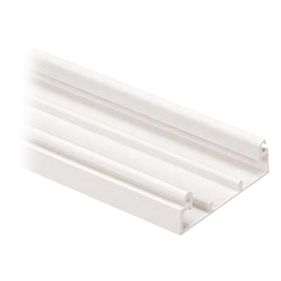 T45BIW8 - Base para Canaleta / PVC Rígido / 60.3 x 18.5 x 2400 mm / UL94V-0 / Diseño Dos Caras / Color Blanco Mate