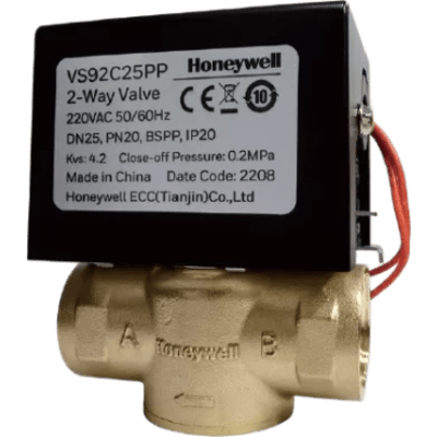 VS92C25PT - Válvula de Control Eléctrica / 2 Vías / Retorno por Resorte / DN25 / BSPT 1" / 220 V CA / Fan Coil