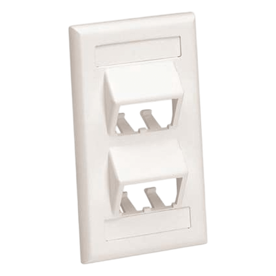 CFPSL4IWY - Placa de Pared Vertical / 4 Puertos Mini-Com Inclinados / Con Espacios para Etiquetas / Blanco Mate