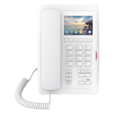 H5WW - Teléfono IP WiFi para Hotelería / Pantalla LCD 3.5" Color / 6 Teclas Programables Hotline / PoE 802.3af / WiFi 2.4GHz / Audio HD Opus / Decodificación Video H.264 1080p