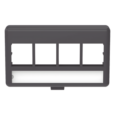 NK4MFLBL - Placa de Mobiliario Modular / 4 Puertos Keystone / Salida Plana / 2.9" x 1.77" (73.66 x 44.95 mm) / Color Negro