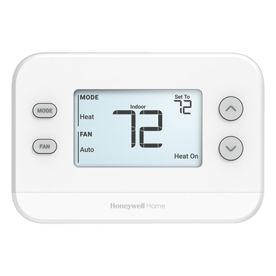 TH1110U4000/U - Termostato No Programable / 1H/1C / Pantalla 4.09 pulgadas / Precisión ±0.5 °C / Alimentación 24 VCA o Baterías AA