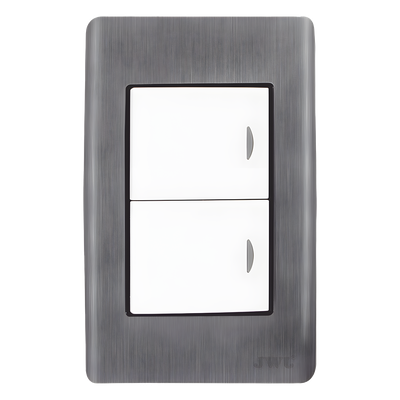 JTL-E7505 - Apagador Doble de 10 A/ 127 V CA ~ 60 Hz / Placa de Acero.