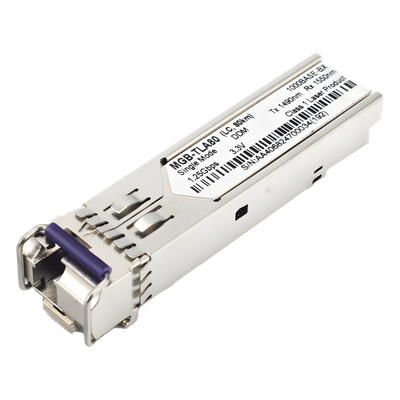 MGB-TLA80 - Transceptor SFP Industrial / 1000BASE-BX / Monomodo 80 km (49.7 mi) / LC Simplex / DDM / Temperatura Amplia -40~85 °C