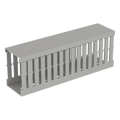 MC50X75IG2 - Canaleta ranurada tipo F / 49.5 mm ancho / 72.4 mm alto / 2 m largo / 6.56 ft / PVC libre de plomo / Grado UL94V-0