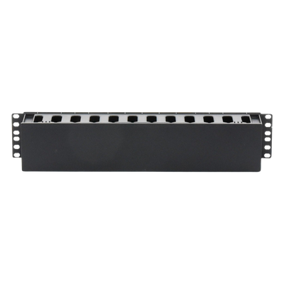 LP-ORG-02 - Organizador de Cables Horizontal / 2U / Rack 19" / Polímero ABS Resistente / Pintura Electrostática Negra