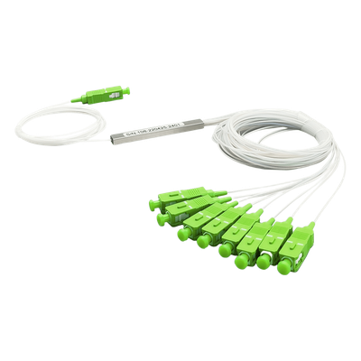 LP-PLC-1X8APC - Divisor Óptico PLC / 1x8 Puertos / Conectores SC/APC / Longitud de Onda 1260-1650 nm / Pérdida de Inserción ≤10.3 dB / Operación -40 a 85 °C (-40 a 185 °F)