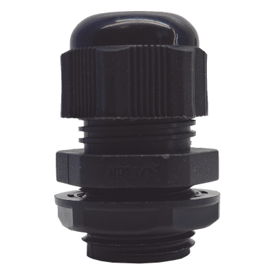 TXG-PG-12NBK - Glándula de Plástico / Rosca NPT 1/2" / Rango de Cable 6-11 mm / Color Negro / Diseño Compacto
