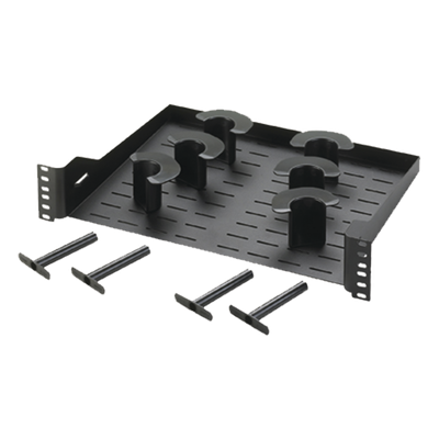 PZCHSM2 - Administrador de Cable Horizontal / 19in 2 UR / 48 Cables Cat 6 o 144 Fibra / 6 Postes de Holgura / Acero / Montaje Frontal