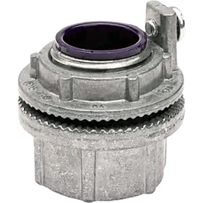 HUB-WH3-AG - Conector Meyers de Aluminio de 1" con tornillo de puesta a tierra, disponible para Áreas Peligrosas Clase 1 División 2 de acuerdo con NEC 501.10.