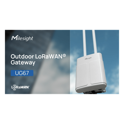 UG67L08GL915M - Gateway LoRaWAN para Exterior / 8 Canales / IP67 / 4G LTE / GNSS / PoE / Alcance 15 km (49,212.6 ft) / para BMS con BACnet y Modbus