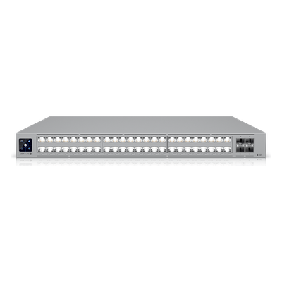 USW-PRO-XG-48-POE - Switch PoE Capa 3 / 48 Puertos PoE+++ / 32 × 10 GbE + 16 × 2.5 GbE / 4 × SFP28 25 G / 1080 W / 920 Gbps Switching / 1U Rack